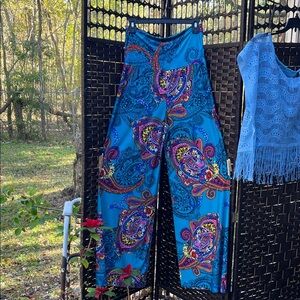 Vibrant Paisley Wide-Leg Pants
